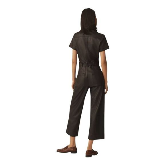 NWT The Colette Weekend Jumpsuit by Maeve: Faux-Leather Anthropologie Size XS - Picture 7 of 14